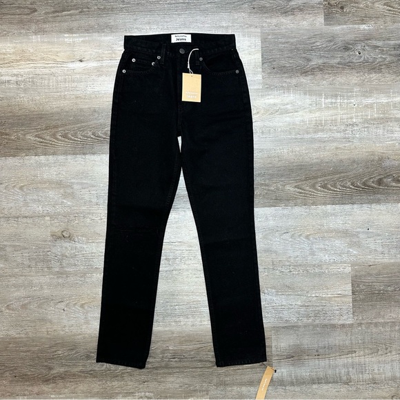 NWT Reformation Julia High Cigarette Destroyed Black Jeans size 24 - Picture 6 of 11